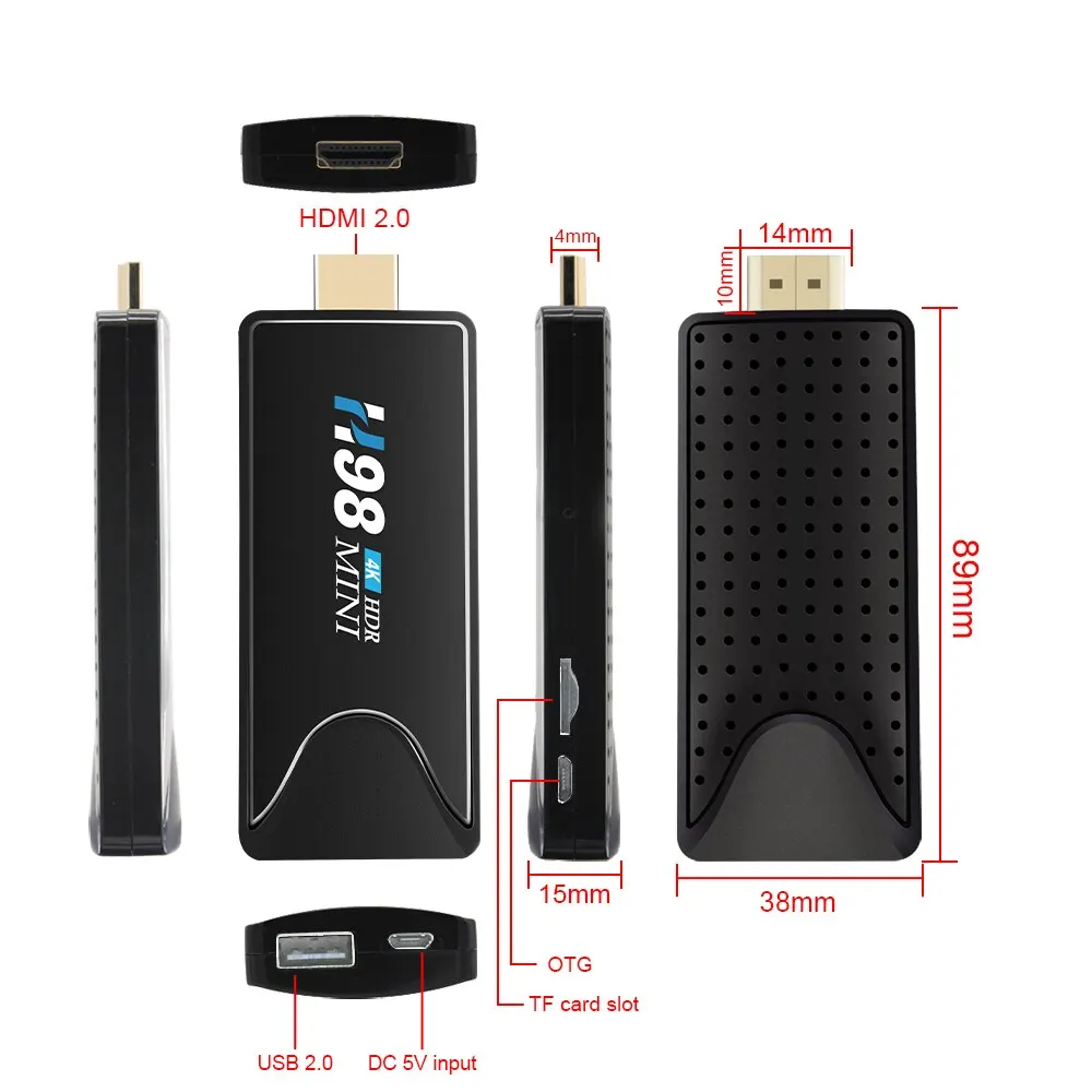 Mini TV Stick Android 10 4K HD 2G 16G Android TV Box 2.4G 5.8G Dual Wifi Smart TV Box H.265 Media Player TV Receiver Set Top Box images - 6