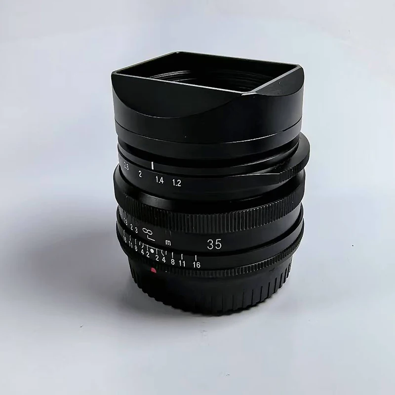 Фото Металлическая квадратная байонетная бленда, совместимая с VOIGTLANDER NOKTON 35 мм F1.5 23 мм F1.2 В комплект входит крышка №2