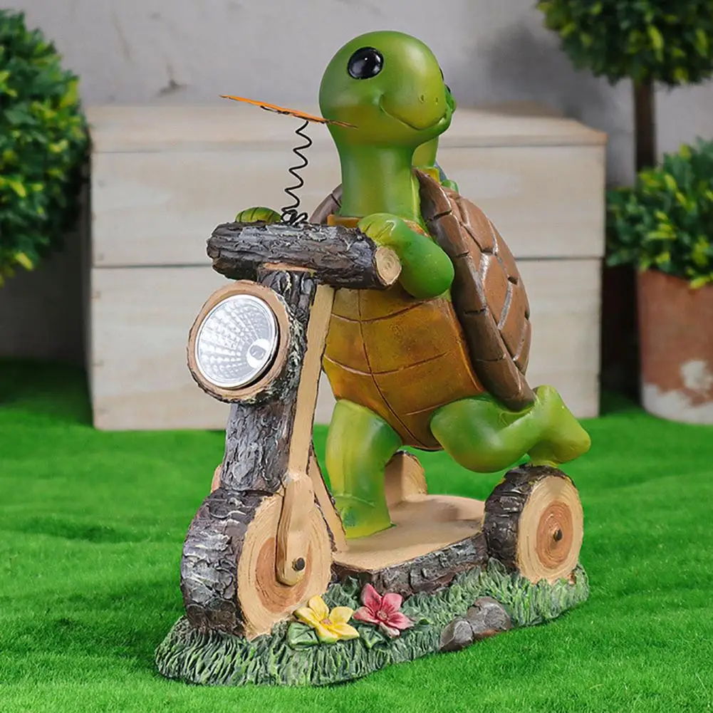

Hand Painted Turtle Figurine Hand-painted Solar Turtle Figurine Lights Adorable Waterproof Led Decorations for Patio Home
