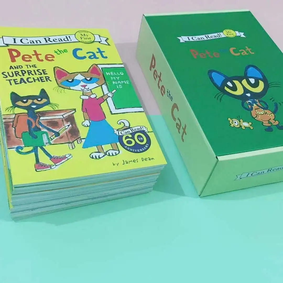 24 volumes of Pete the Cat I Can Read with gift box English picture book English book children's story picture book enlarge