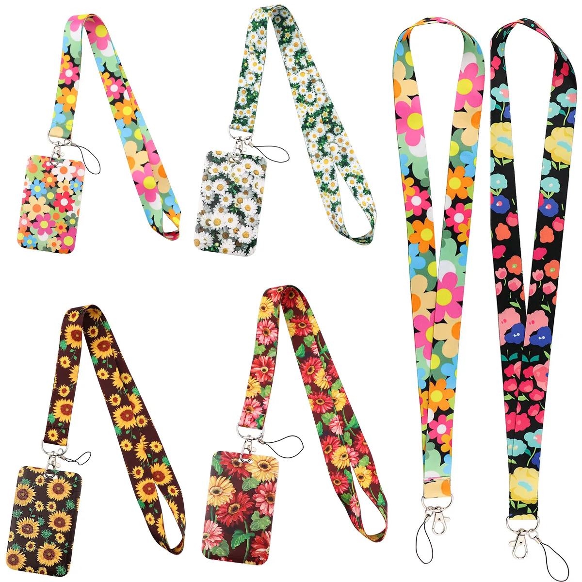 

AD1813 Flowers Lanyards for Keys Neck Strap For Card Badge Gym Key Chain Lanyard Key Holder DIY Hanging Rope Ribbon Lanyard