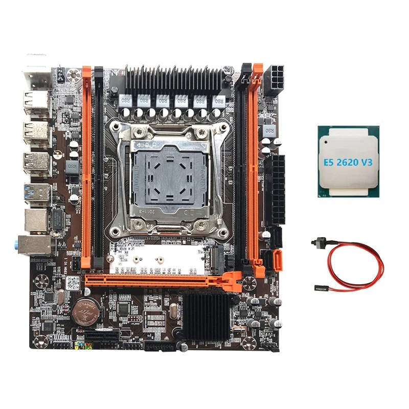 

Материнская плата X99H, системная плата с поддержкой процессора Xeon E5 2678 2666 V3 Series с процессором E5 2620 V3 + кабель переключения