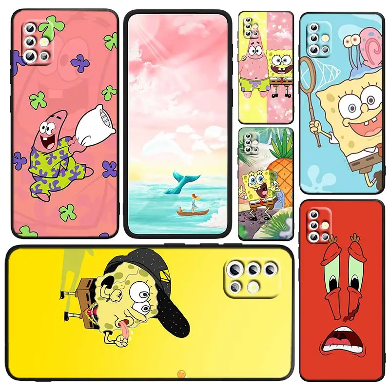 

Anime SpongeBob Patrick Art Phone Case For Samsung A73 A72 A71 A53 A52 A51 A42 A33 A32 A23 A22 A21S A13 A04 A03 5G Black FUnda