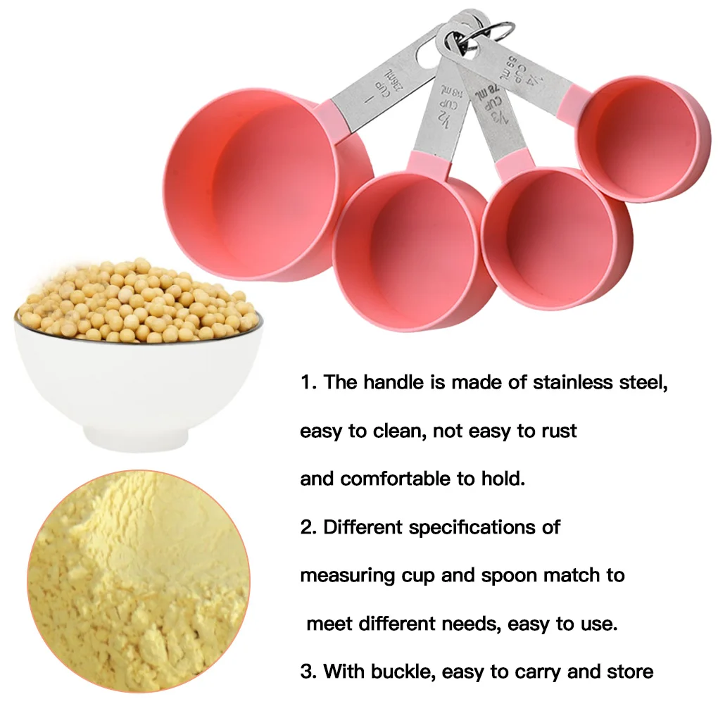 

8pcs Multi Purpose Spoons Cup Measuring Tools PP Baking Accessories Stainless Steel Plastic Handle Kitchen Gadgets