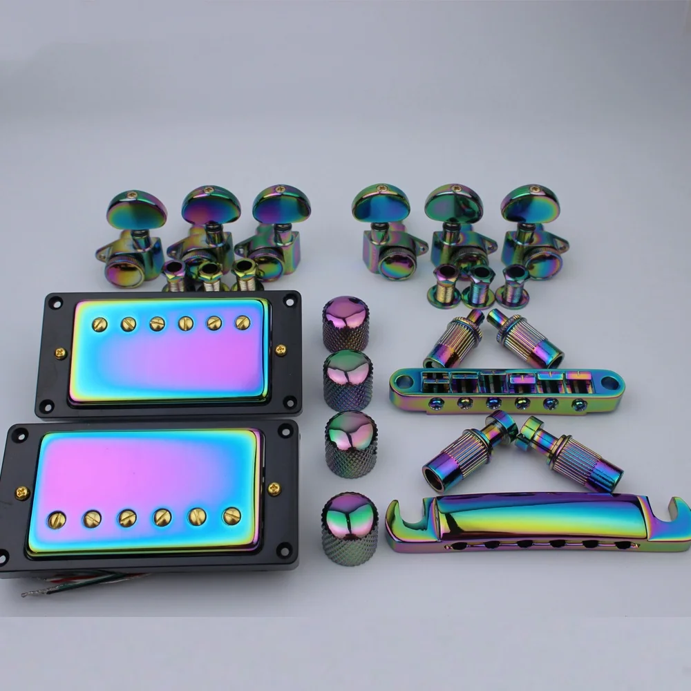 GUYKER Chameleon Rainbow Set Pickup + Lock String Tuners Tune O Matic Электрогитарный бридж крышка