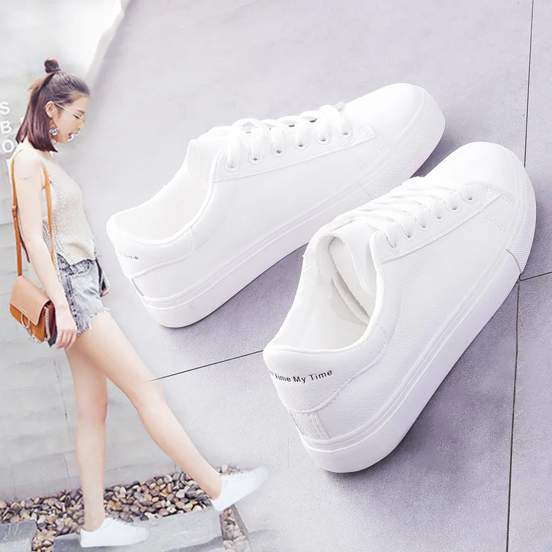 

Fashion Shoes Women's Vulcanize Shoes Spring New Casual Classic Solid Color PU Leather Shoes Women Casual White Shoes Sneakers