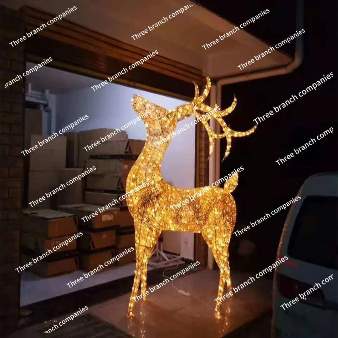 Украшение рождественской сцены окно пластиковый блестящий олень