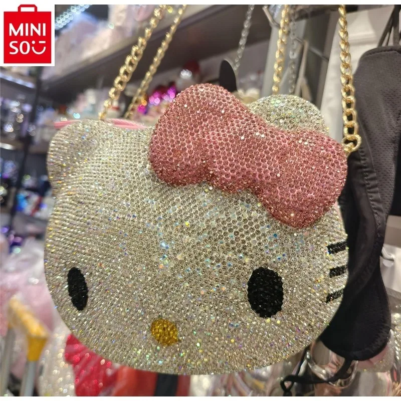 MINISO 2024 модная новая ручная работа с бриллиантами мультфильм Hello Kitty Mickey