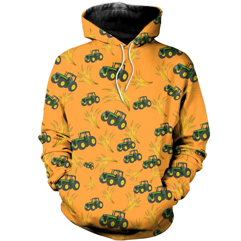 

Новые Красивые крутые толстовки с капюшоном для трактора художественный 3D Повседневный пуловер/Свитшот унисекс на молнии в стиле Харадзюк...