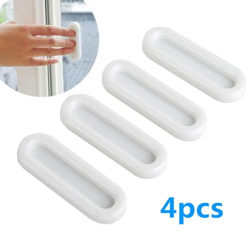 eTya 4pcs Paste the open sliding door handles for interior doors glass window cabinet drawer wardrobe Self-adhesive Handle