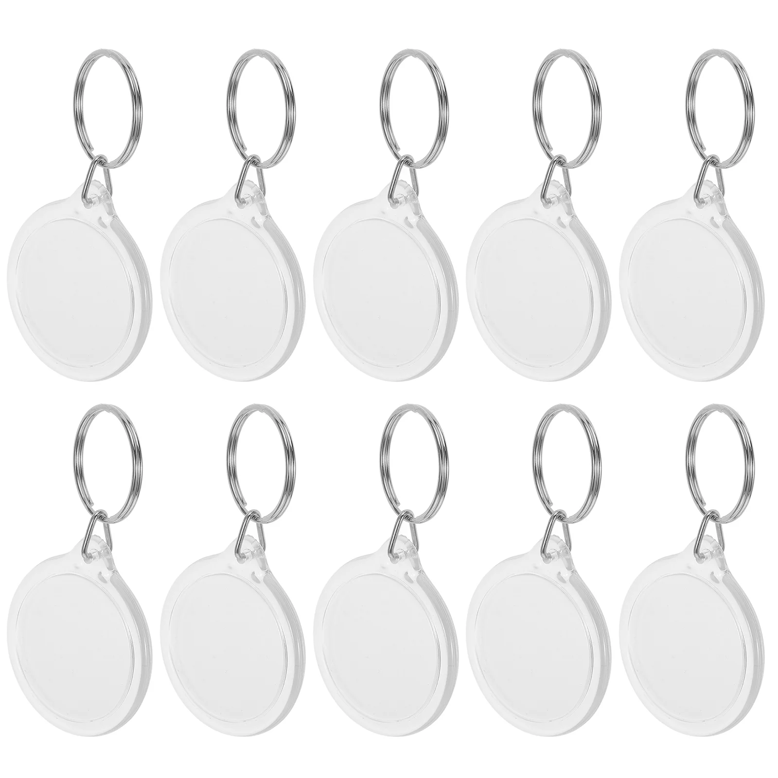 100 шт. прозрачная пустая вставка фоторамка брелок-брелок кольцо держатель DIY