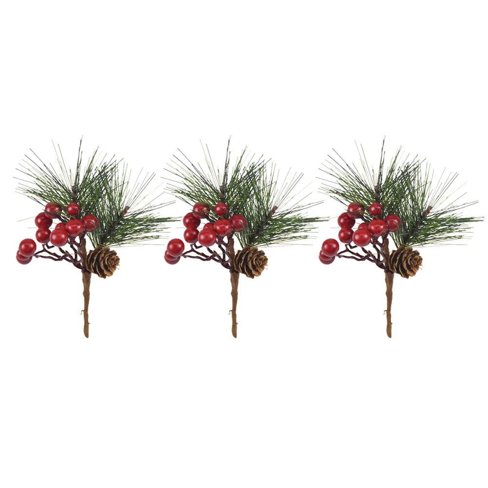 

Christmas Pine Pick Simulation Decorative 15CM Greenery Plants Decor for Christmas Tree Party