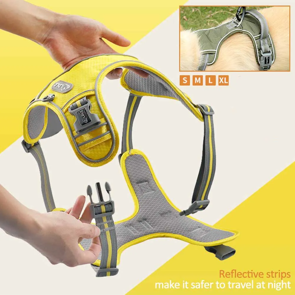 

S-XL Pet Dog Nylon Harness Reflective Safety Harness Chest Strap Collar For Small Medium Dog French Bulldog Pug Bulldog