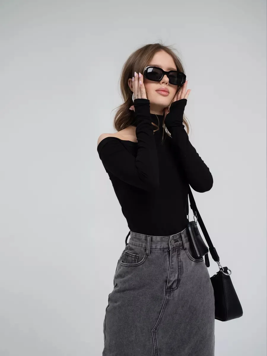 Женский Облегающий комбинезон с длинным рукавом элегантный однотонный