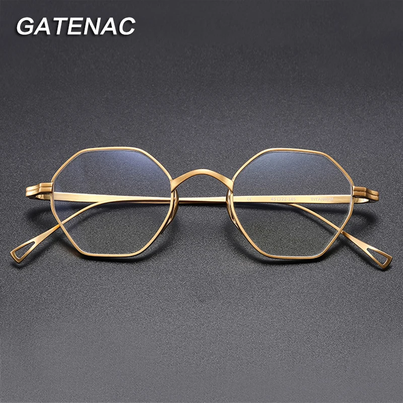 

Vintage Pure Titanium Eyeglasses Frame Men Myopia Prescription Optical Glasses Frame Women Designer Luxury Brand Small Eyewear