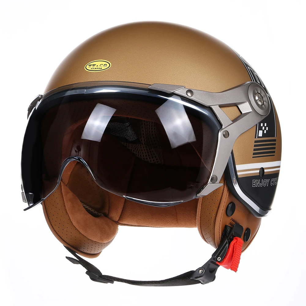 DOT ECE утвердил винтажный открытый шлем мотоциклетный 3/4 с открытым лицом ретро