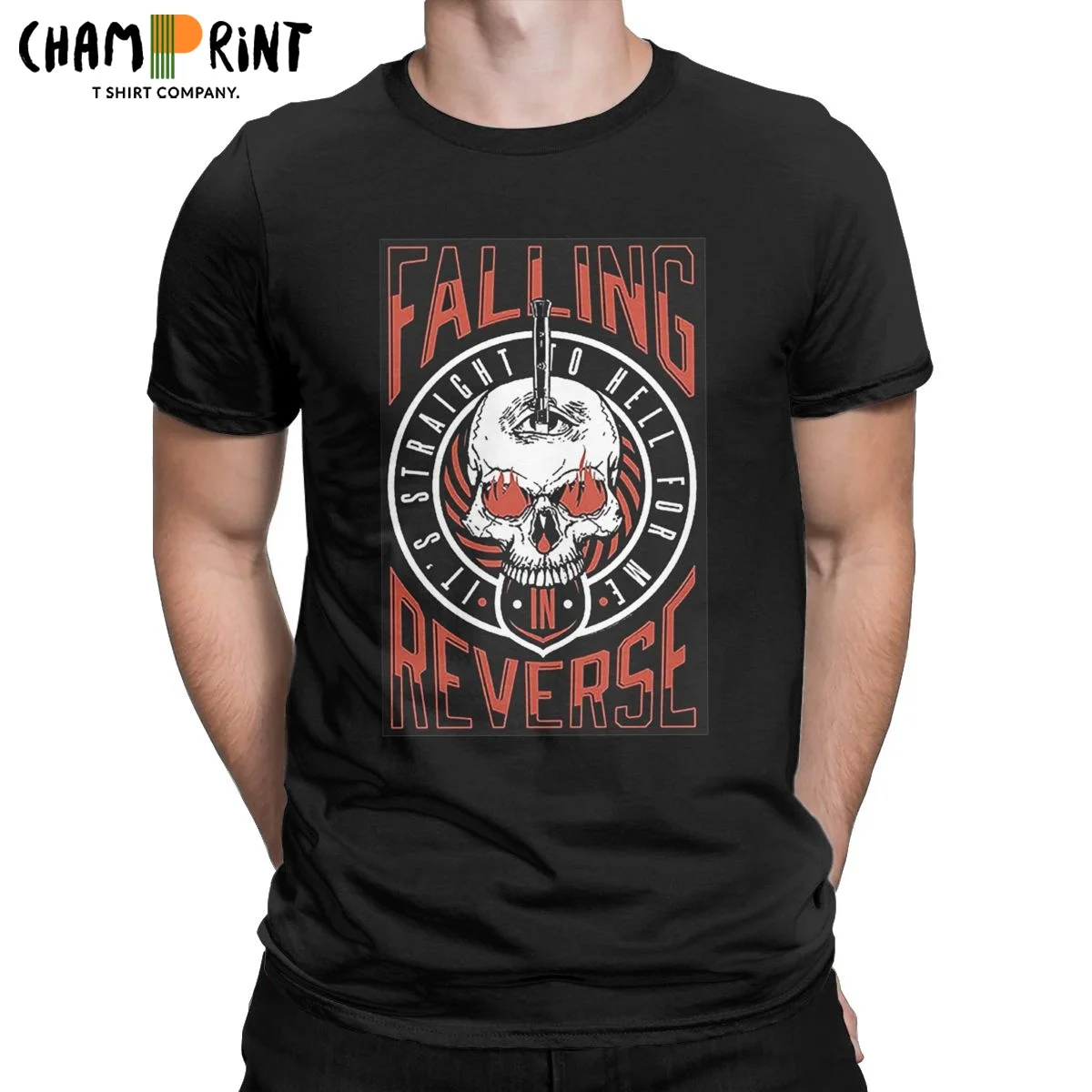 

Men's T-Shirt Falling In Reverse Novelty Cotton Tee Shirt Short Sleeve Rock Band T Shirt Crew Neck Clothing Party