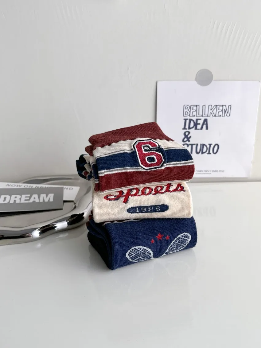 Fashion Cotton Letter Sports Socks for Women New Casual White Hippie Cotton Socks Set 10 Pairs Funny Cartoon Colorful Socks Lots