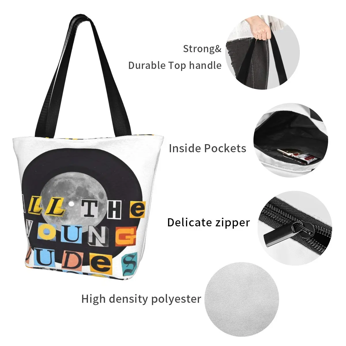 Сумка-тоут через плечо для покупок большая вместимость