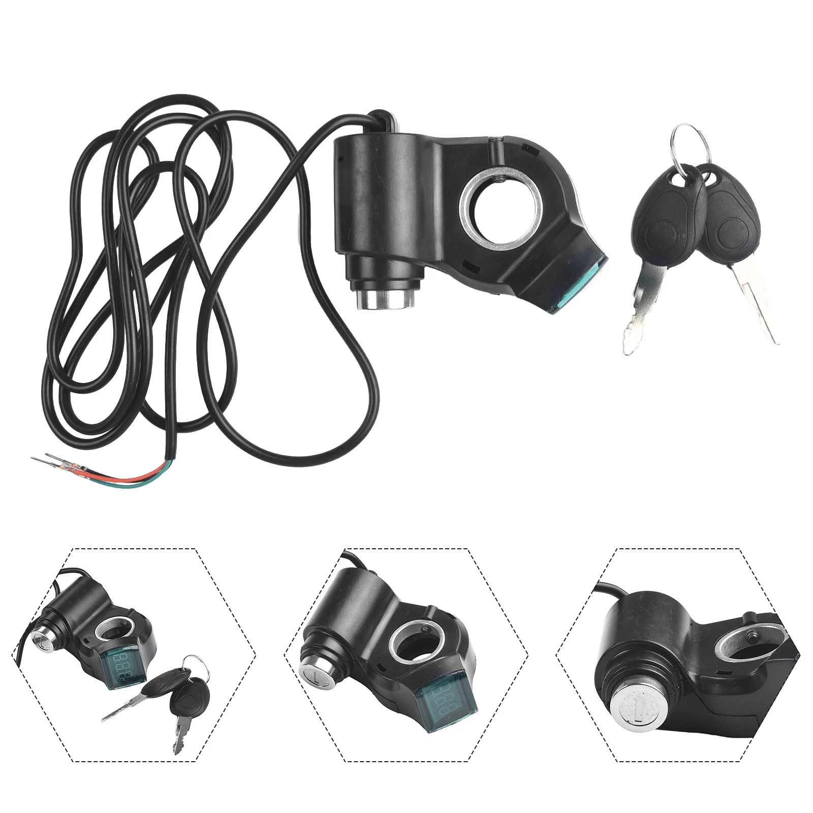 

Power Switch With Keys Ignition Voltmeter For Kugoo M4 Electric Scooter E-Bike Ignition Switch Replace Ebike Modification Part