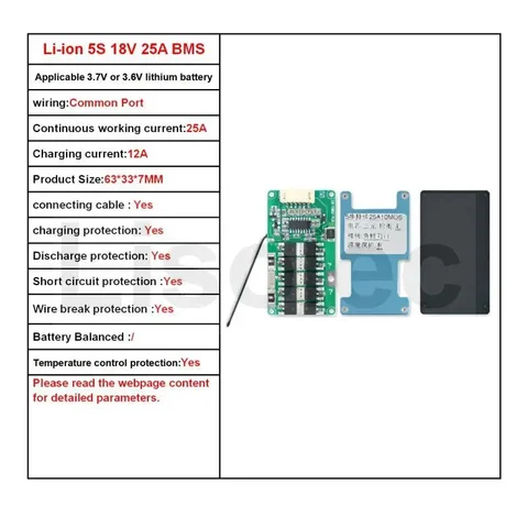 BMS 5S 18V 21V Защитная плата 21700 18650 литиевая батарея 15A 20A 25A зарядные разрядные пластины с NTC для электроинструмента