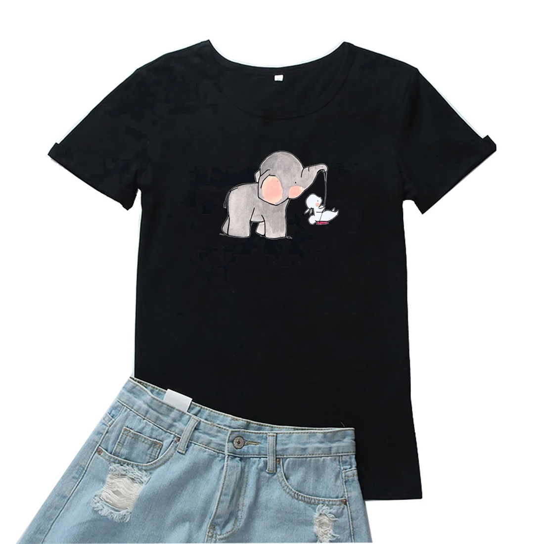 

Женская футболка в стиле Харадзюку, с принтом кролика