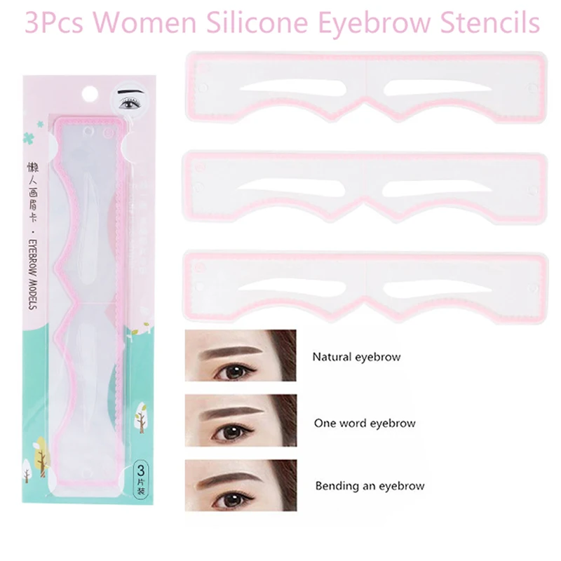 

3Pcs/Set One-Pieces Eyebrow Shape Set Portable Pet Eyebrow Stencil Card for Women Thrush Model Eye Brow Drawing Tools