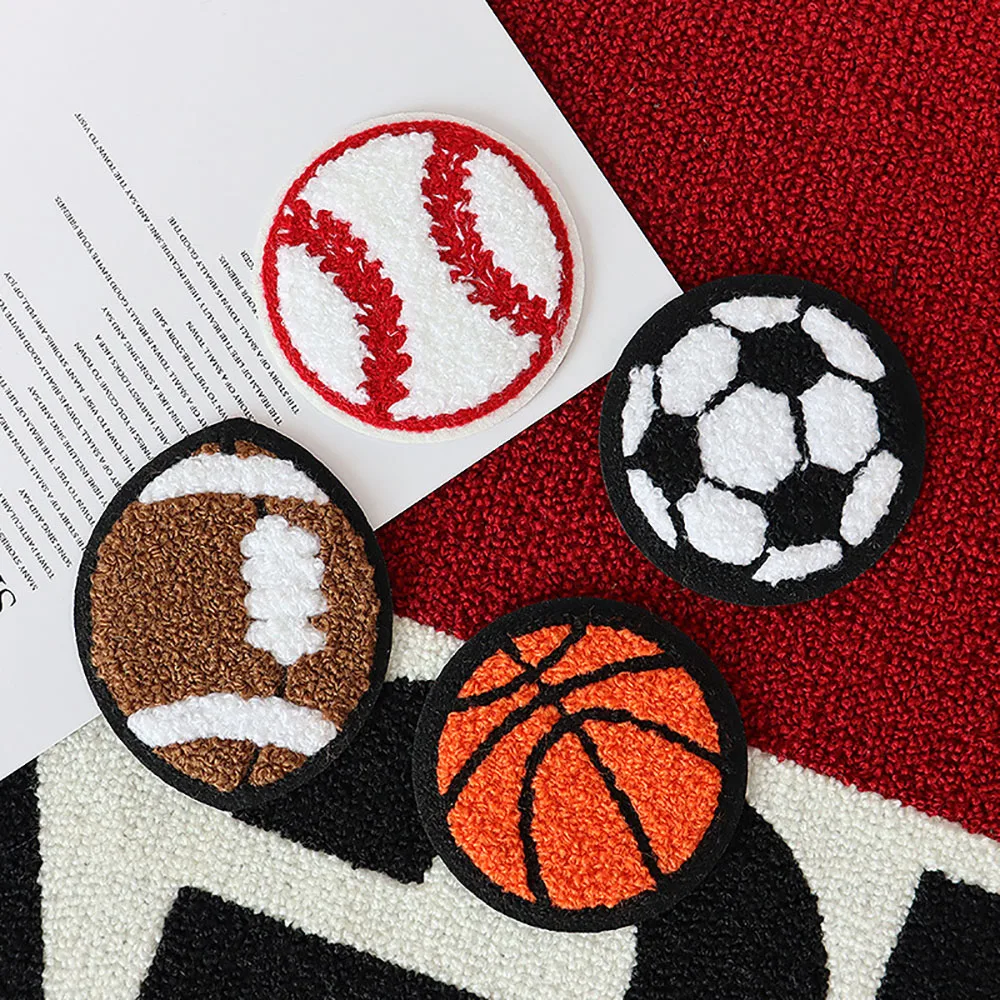 

Football Baseball Basketball Towel Embroidered Iron on Sew on Patch Applique Diy Badge Alphabet Patches for Clothing Accessories