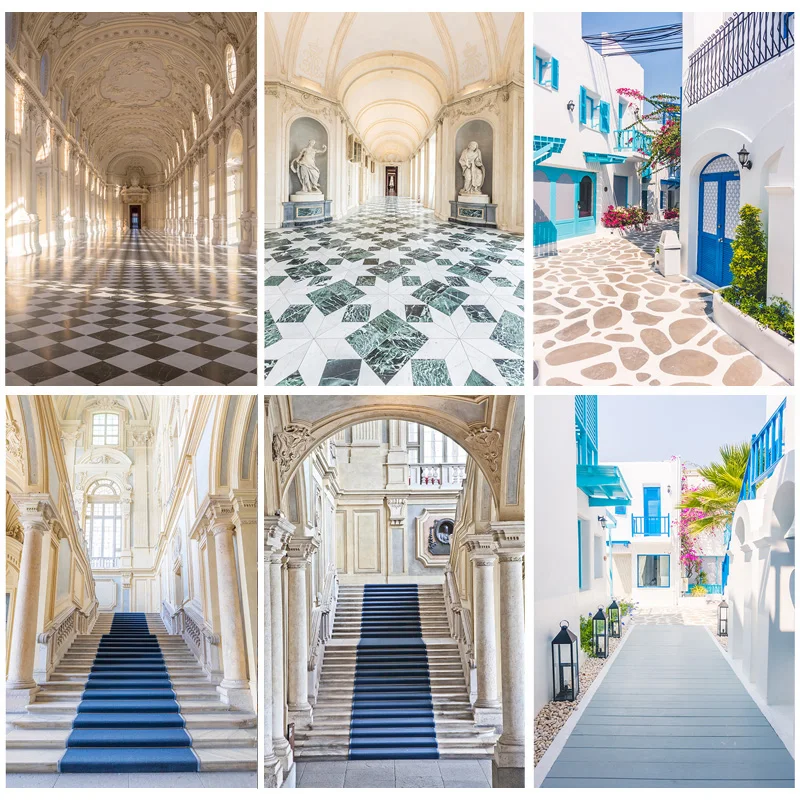 Retro Palace Castle Theme Photography Backdrops Props Wedding Theater Opera European Style Church Photo Studio Background EKT-03