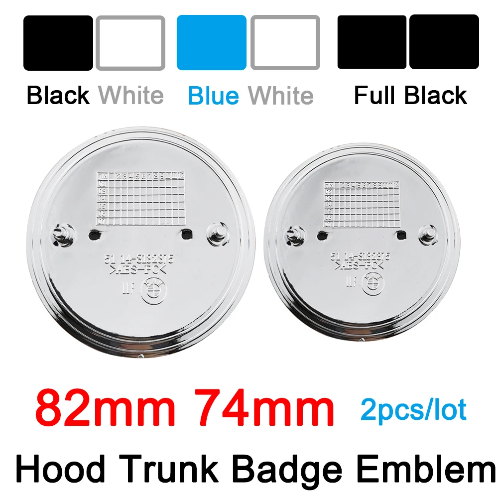 

2pcs 82mm 74mm Car Emblem Badge Hood Front Rear Trunk Logo For Bmw E46 E39 E38 E90 E60 Z3 Z4 X3 X5 X6 51148132375