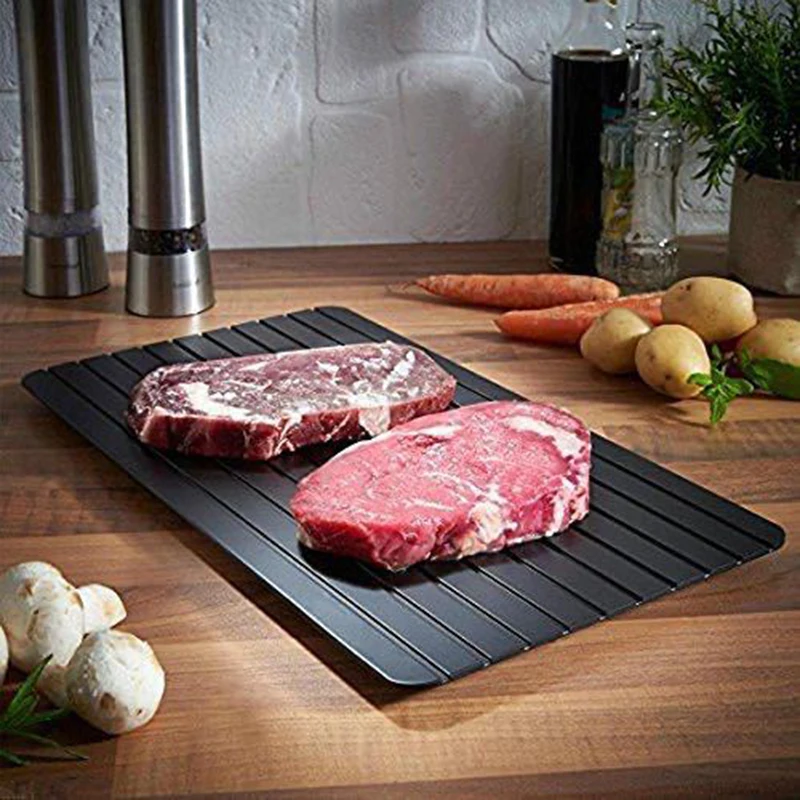 

Fast Defrosting Tray for Frozen Meat Large Size Thawing Plate with Groove Design Defrost Food Rapid Safer Kitchen Gadgets Tools