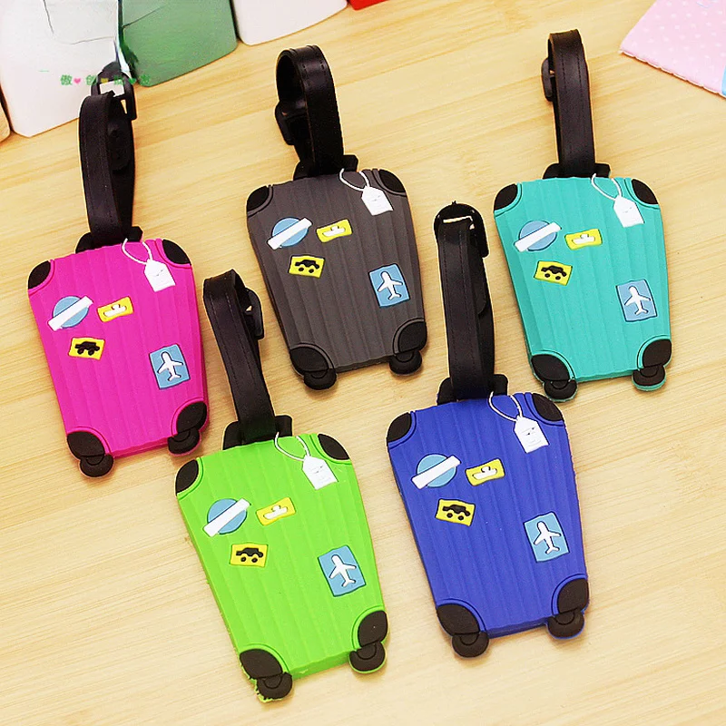 Silicon Cute Luggage Tag Portable Travel Accessories Women Name  Label Luggage Suitcase Tags ID Addres Holder Baggage Accessory