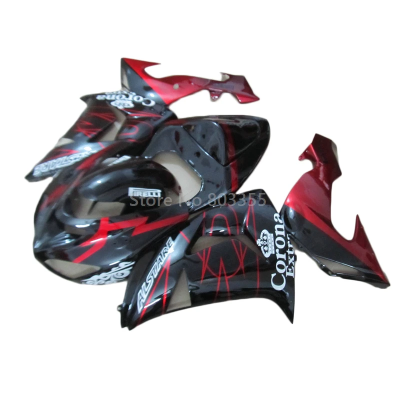 The Finest Kawasaki ZX10R 2006 2007 Injection Black Red Motorcycle fairings zx10r 06 07 Best Price Cool Fairing Kits FR75 |