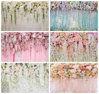 laeacco pink flowers lace wedding party portrait photography background decor custom backdrop photozone for photo studio