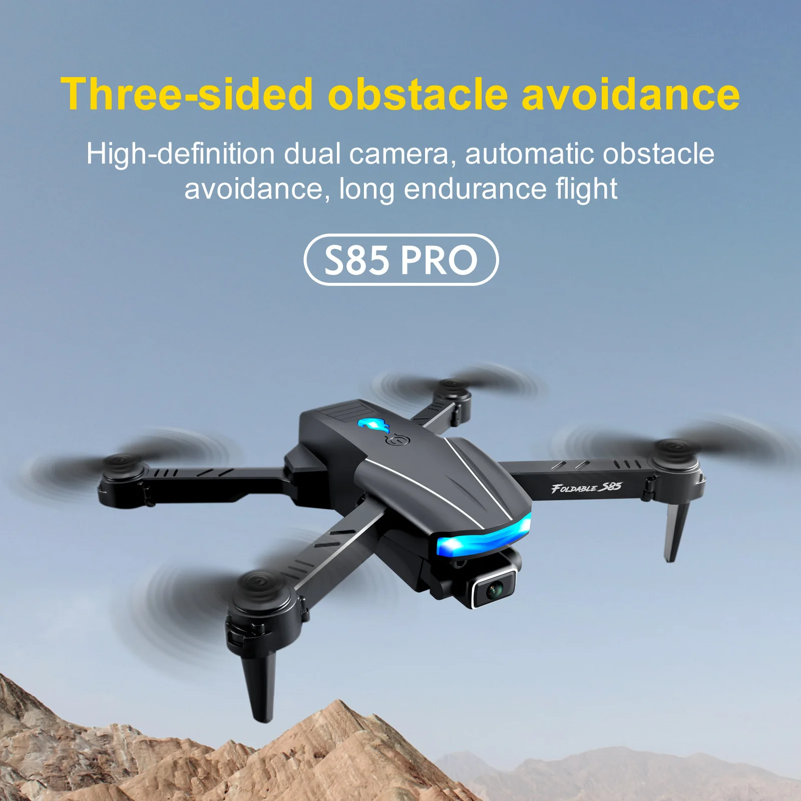 

1PC Drone 4k Profesional Mini S85 Pro HD 4K 1080p Camera Obstacle Avoidance Wifi Fpv Maintaining Rc Foldable 3-sided Drones