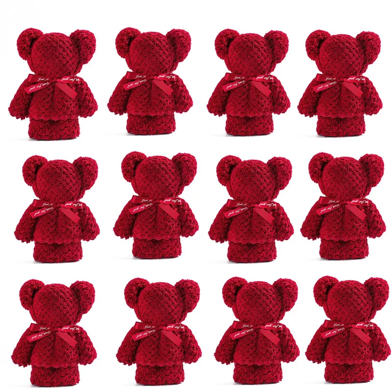 

1/5/10PCS Lover Valentine's Day Gift for Girlfriend Wedding Gifts for Guests Bridesmaid Gifts Bear Towel Mother's Day Presents