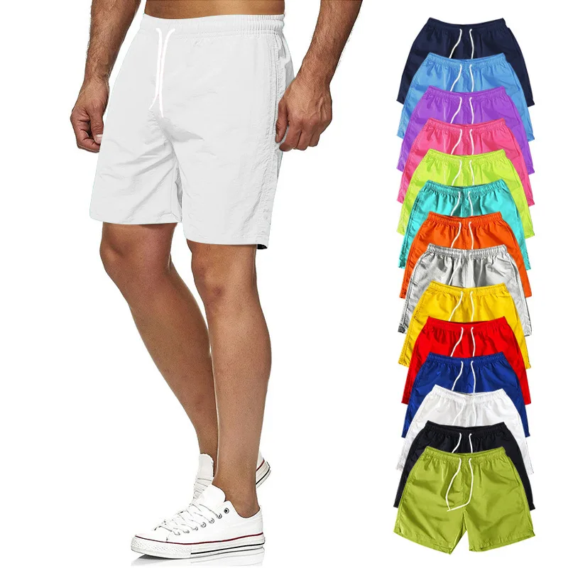 

2023 Men Shorts Men Summer New Five-Cent Shorts Loose Solid Color Beach Board Shorts Fashion Casual Seaside Shorts 2Xs-7Xl