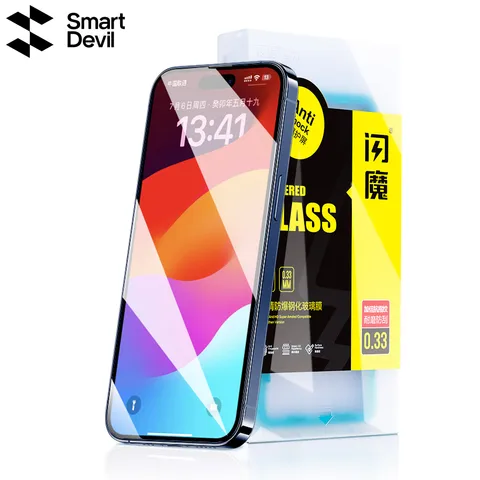 SmartDevil for iPhone 16 Pro Max 15 Pro HD Tempered Glass Screen Protector Film with Fingerprint Protection for iPhone 16 15
