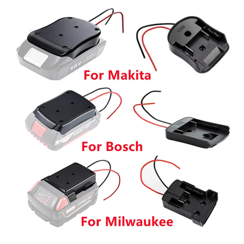 

14.4V-18V Battery Mount Dock Power Connector With 14Awg Wires Connectors Adapter Tool For Makita Bosch Milwaukee Accessories