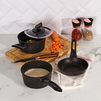 pinky black 4 pcs mini cookware set sauce pan spaghetti ladle pot pan sets cookware set kitchen safe saucepan casserole