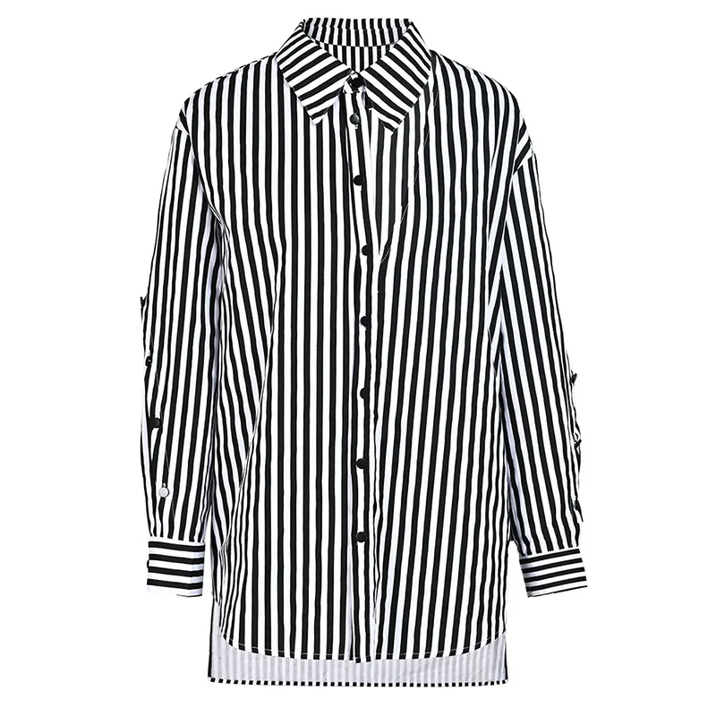 Женская рубашка в Вертикальную Полоску SuperAen осень 2024 новая дизайнерская