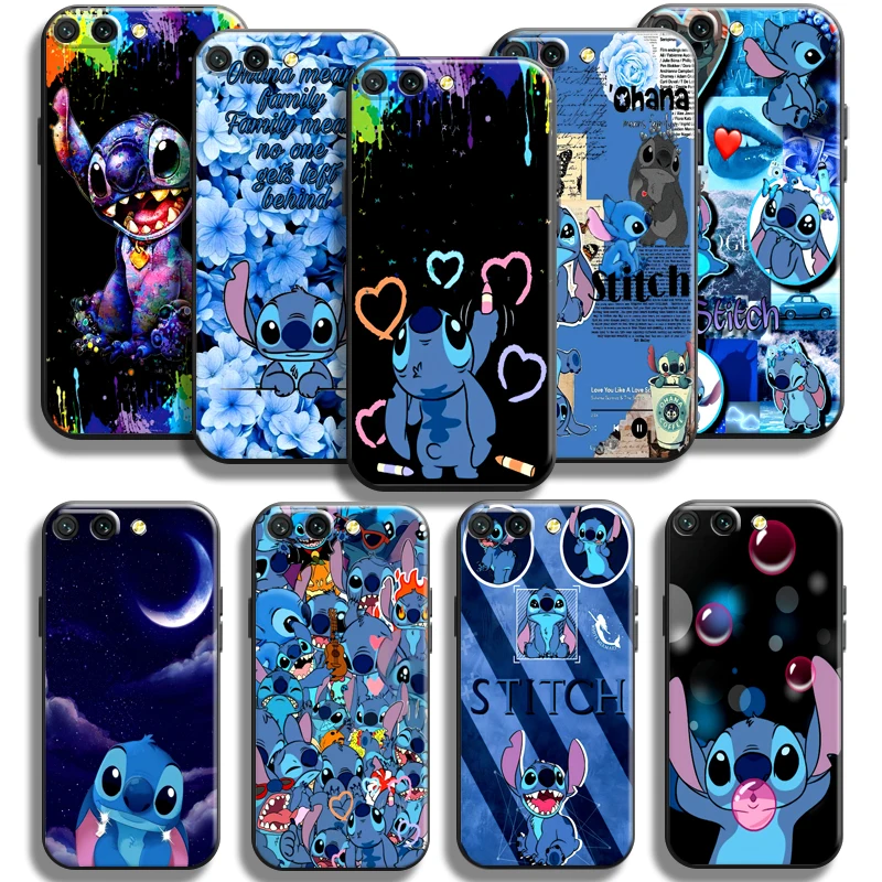 

Disney Lilo Stitch For Huawei Honor 10 10i 9 9A For Honor 10X 9X Pro Lite Phone Case Back Liquid Silicon Funda Coque Black