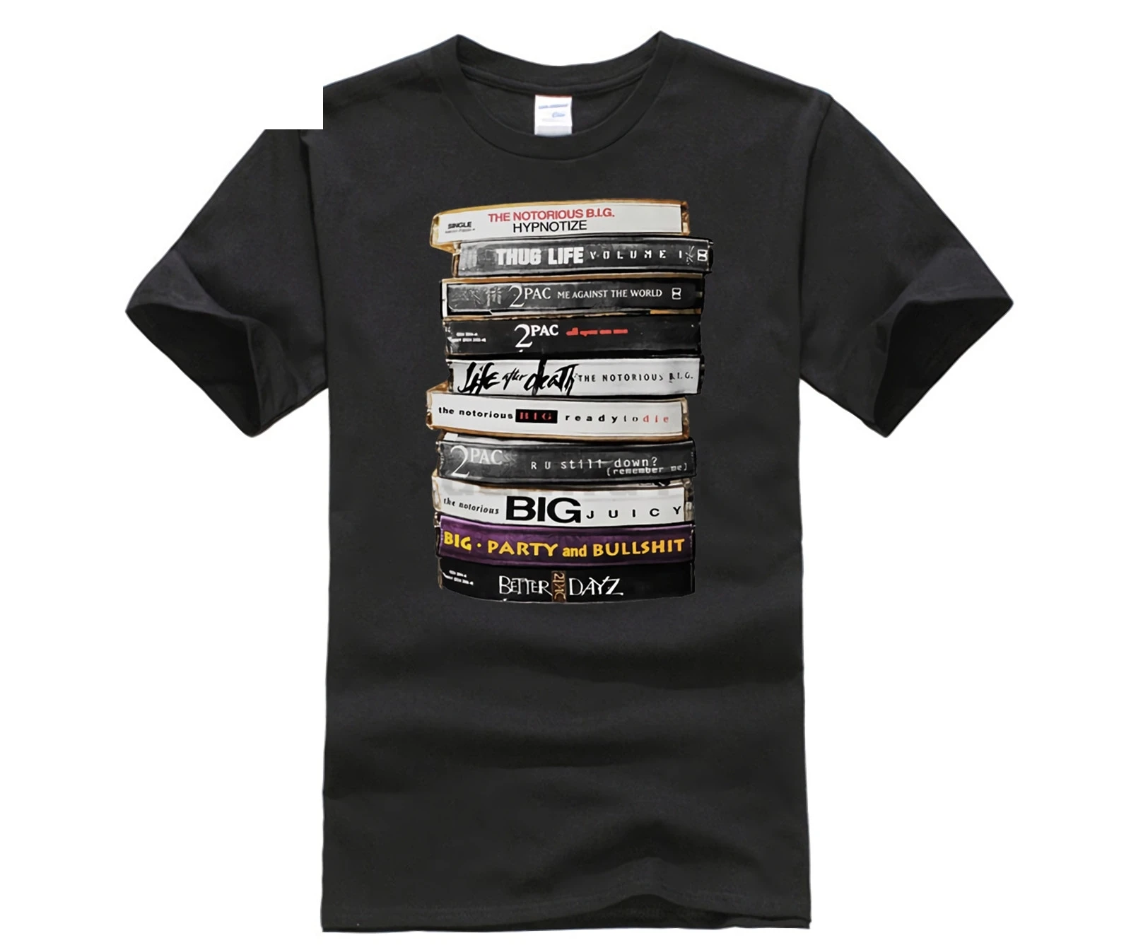 

2019 Fashion 100% Cotton Slim Fit Top Short Sleeve Hipster Tees Biggie 2Pac Tapes Notorious Big Hip Hop T Shirt