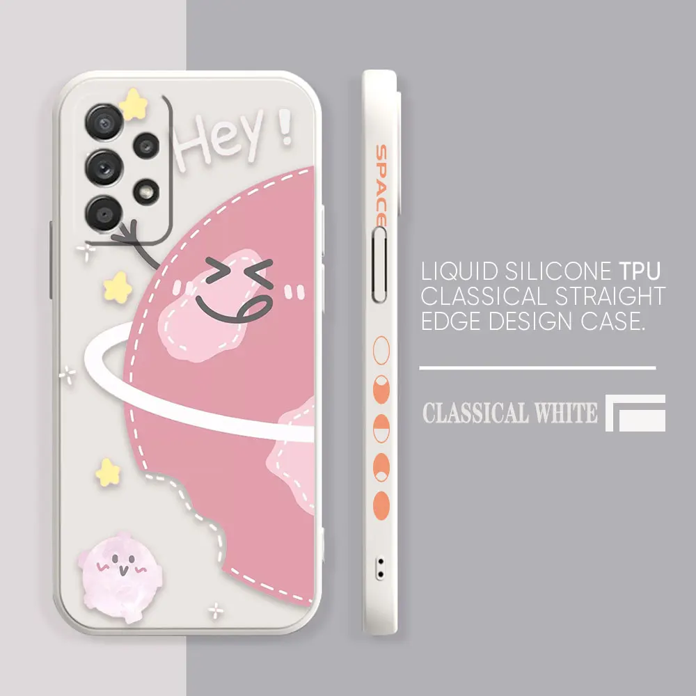 Case For Samsung Galaxy A91 A14 A73 A72 A71 A53 A52 A51 A42 A33 A32 A22 A21S A715F A52S A22S 4G 5G Case Hey Cartoon Earth Star