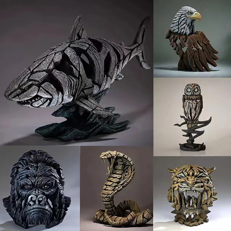 

New Contemporary Nordic Style Scul Animal Sculpture Collection Lion Tiger Bust By of Edge Scenes Home Decore Tools