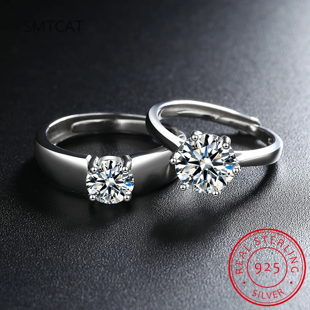 

3mm Moissanite Ring Set Silver 925 Brilliant Cut 0.1 Carat Diamond Test Past D Color Moissanites Rings Original Jewelry