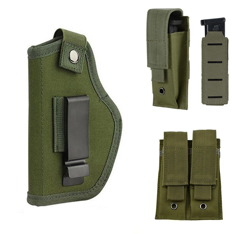 

Universal IWB/OWB Gun Holster Pistol Case with 9mm Magazine Pouch for Glock M9 SIG P226 All Size Handguns Hunting Accessories