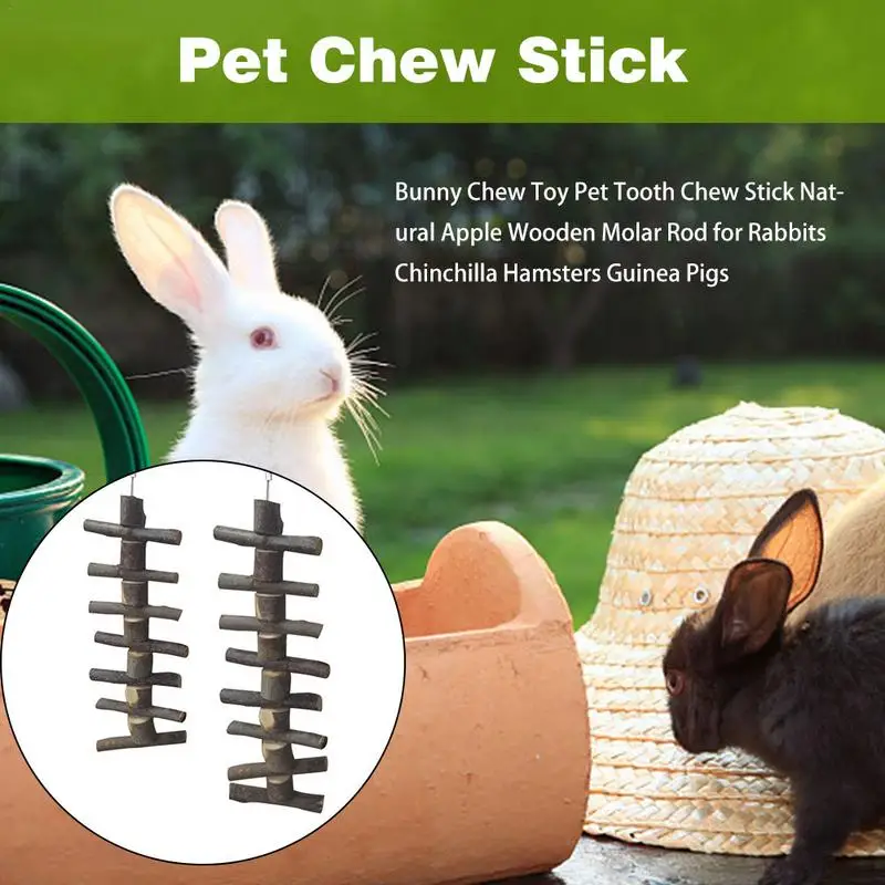 

Pet Bunny Chew Toy Tooth Chew Stick Natural Wooden Metal Steel Wire Molar Rod Rabbits Chinchilla Hamsters Guinea Pigs Toys