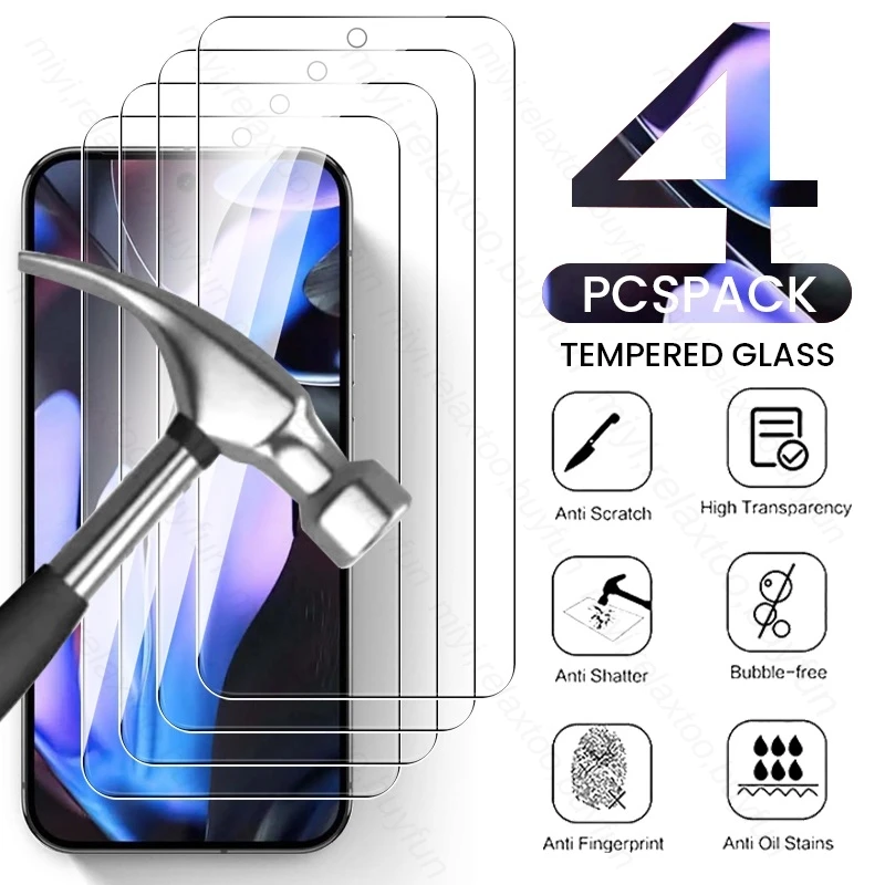 4 шт. 9H стекло для Google Pixel9 Pixel 9 Pro XL 5G Защитное премиум-класса Pixle 8 7 6 8a 7a 6a Защитные