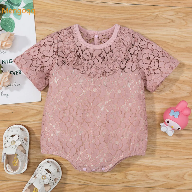 

Newborn Baby Girls Summer Short Sleeve Lace Outfits Kids Jumpsuits Infant Clothing Cute Sunsuits Princess Bodysuits 0-12M